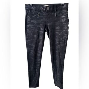 Democracy 4 Black Camouflage Leggings Jeggings Elastic Waist  Zipper Pockets Y2K